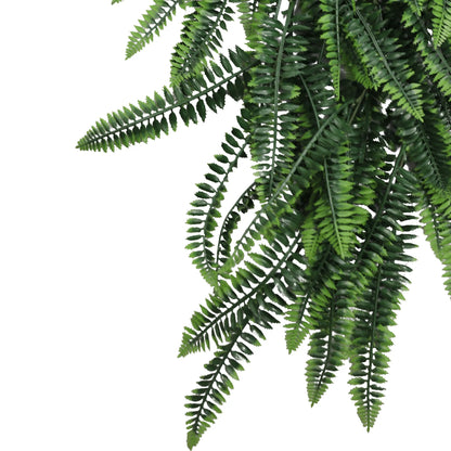 Dense Boston Fern Garland Artificial Hanging Bush 10.6×33in – NFPA701 Fire Rated – UV Resistant