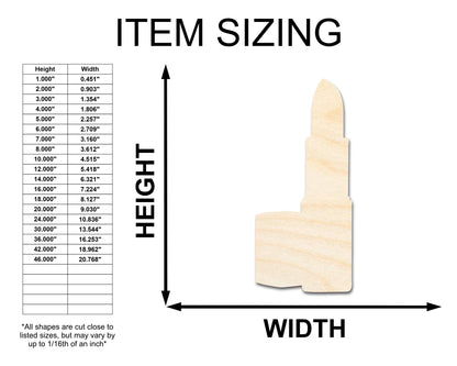 Unfinished Wood Lipstick Shape - Craft - up to 46" DIY
