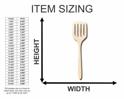 Unfinished Wood Spatula Silhouette - Craft- up to 46" DIY