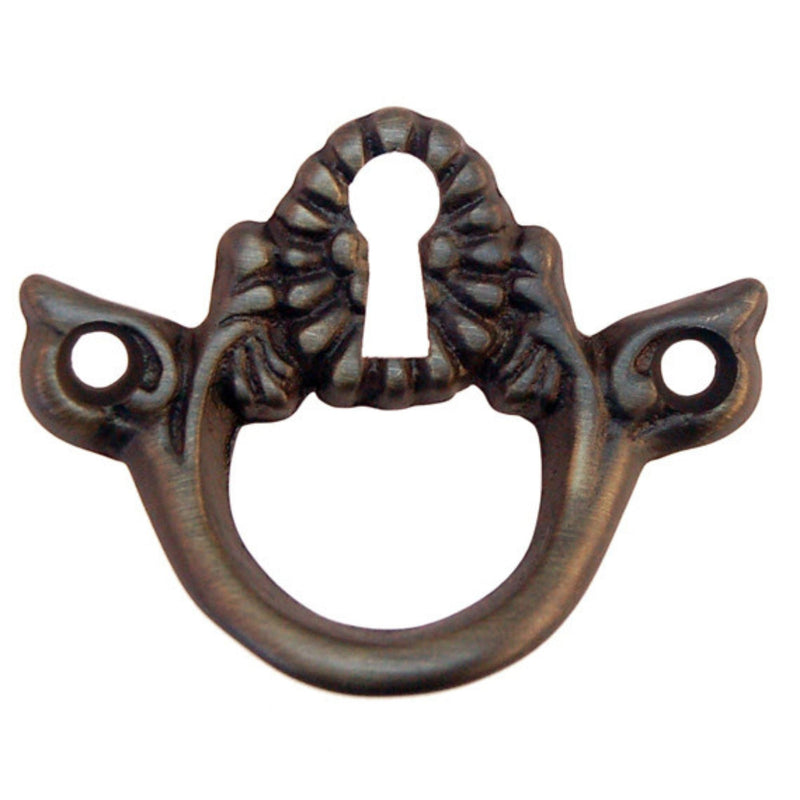 Cabinet Door Pull with Keyhole for Drawers and China Cabinets Victorian Style in Cast Brass