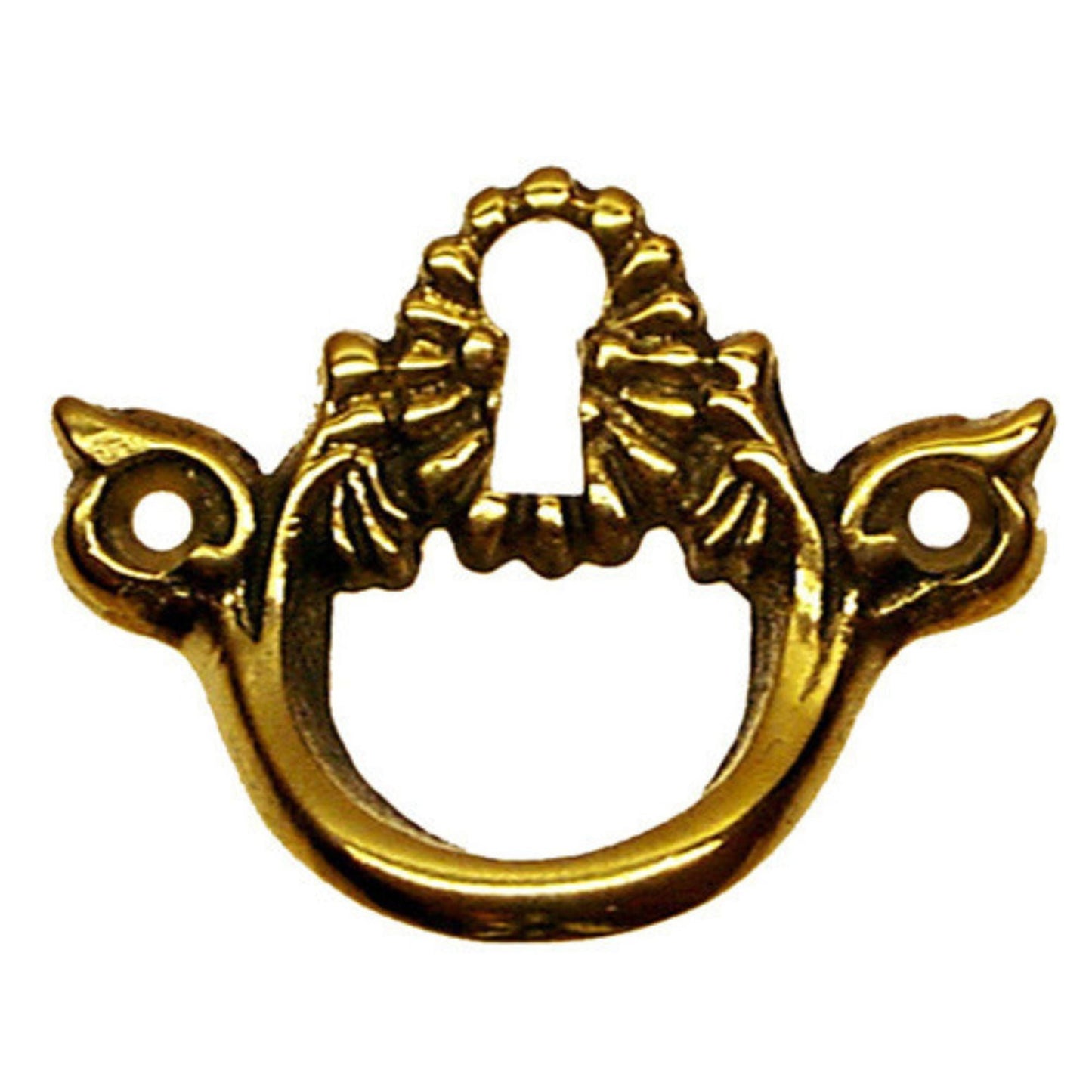 Cabinet Door Pull with Keyhole for Drawers and China Cabinets Victorian Style in Cast Brass
