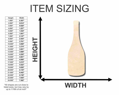Unfinished Wood Wine Bottle Silhouette - Craft- up to 46" DIY
