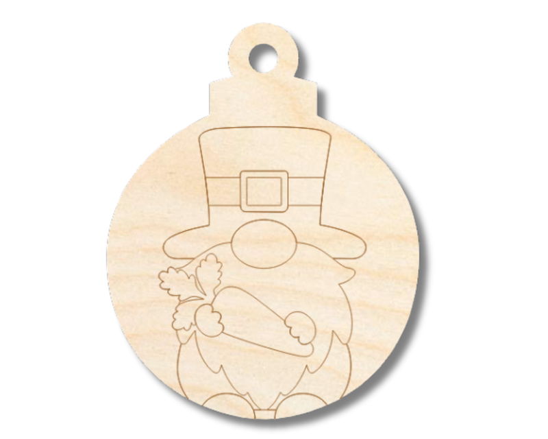 Unfinished Wood Etched Gnome Holding Carrot Ornament Shape | Paint By Line Crafts | up to 30" DIY