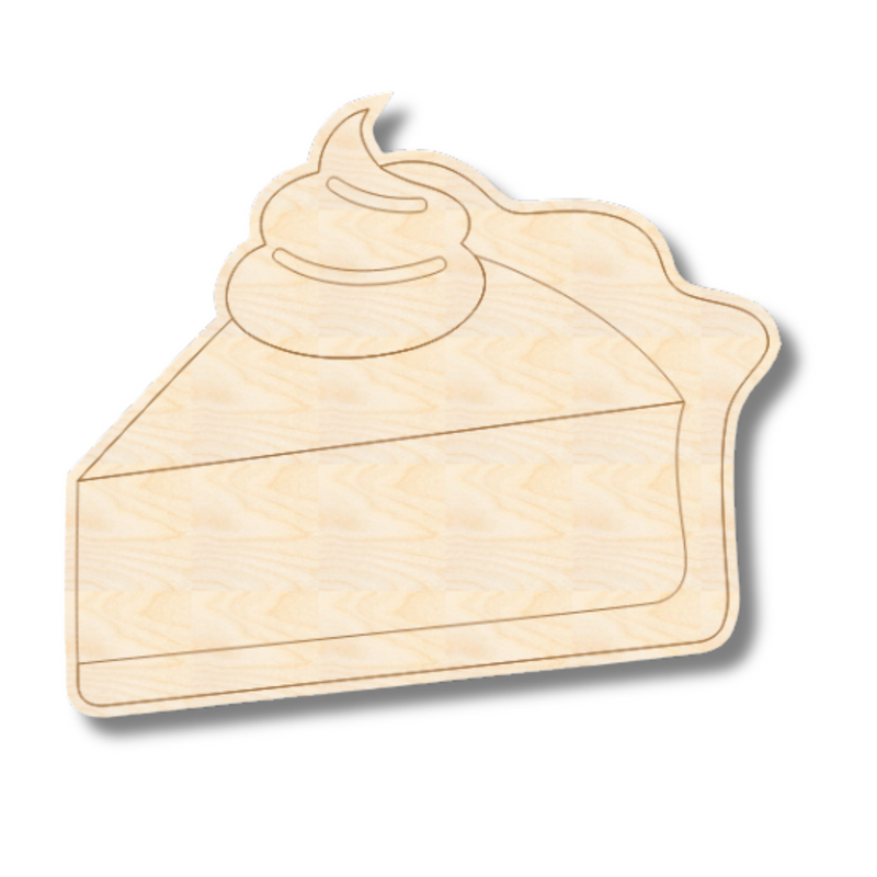 Unfinished Wood Etched Pumpkin Pie Slice Shape | Paint By Line Crafts | up to 30" DIY