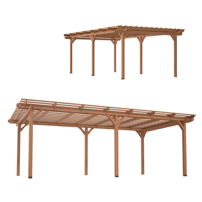 [12X16FT] Alora Extra Large Outdoor Wooden Waterproof Grape Gazebo (SAK76476)
