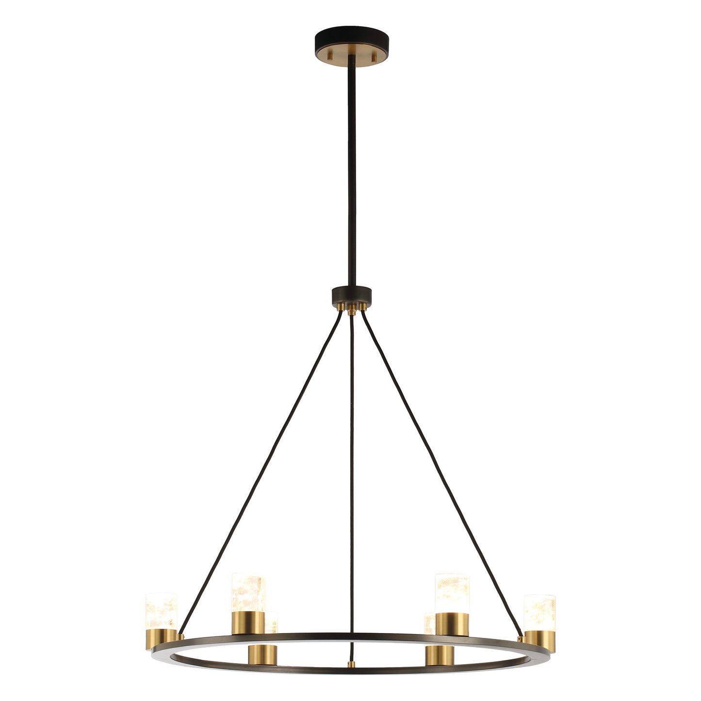 Perimost 31 Inch Alma 6-Light Black Modern Luxury Chandelier