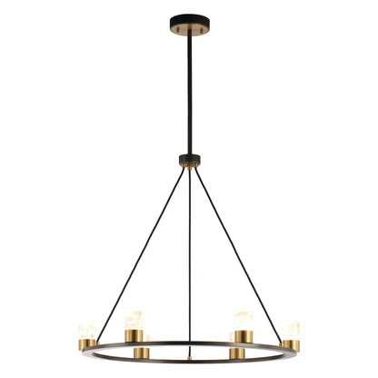 Perimost 31 Inch Alma 6-Light Black Modern Luxury Chandelier