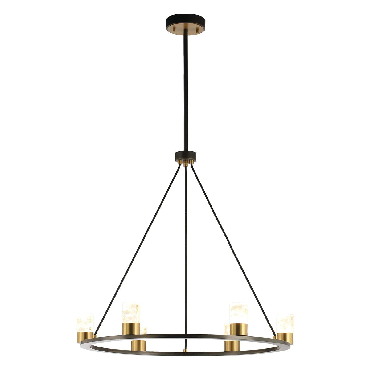 Perimost 31 Inch Alma 6-Light Black Modern Luxury Chandelier