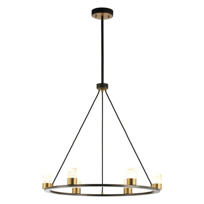Perimost 31 Inch Alma 6-Light Black Modern Luxury Chandelier
