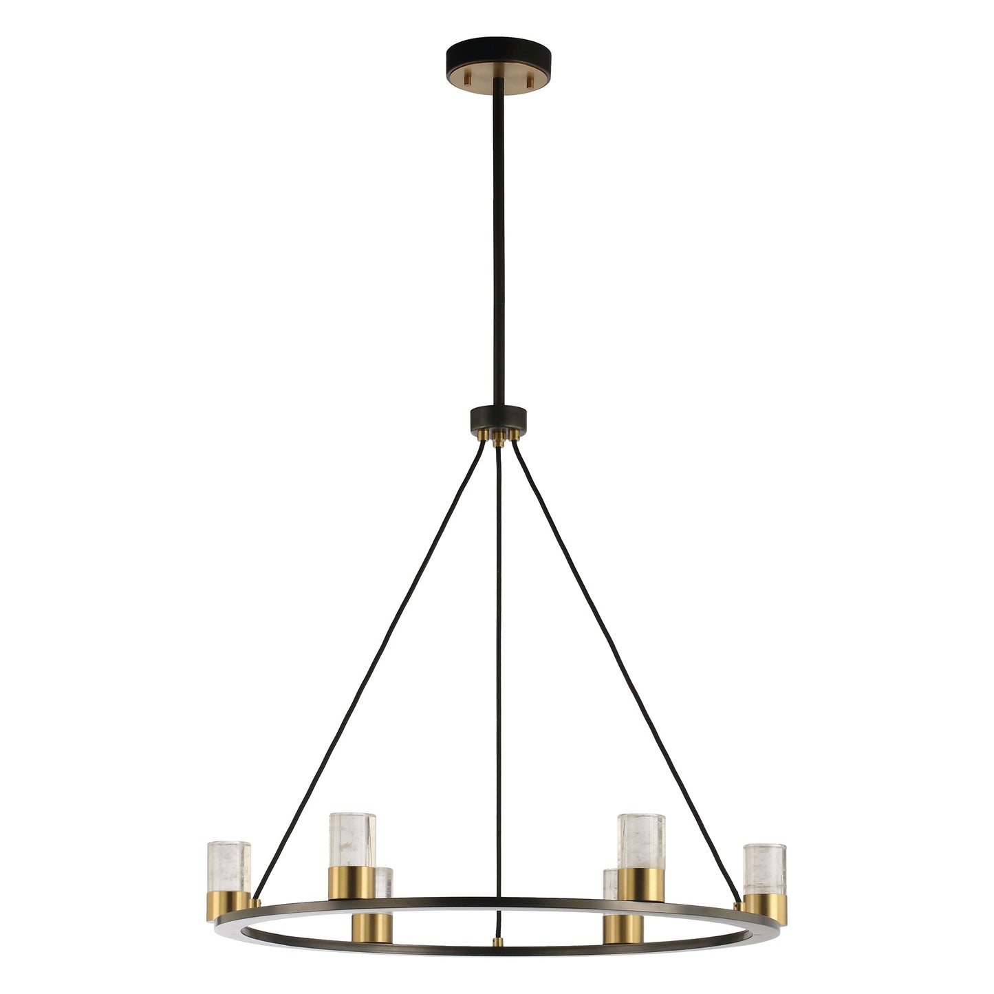 Perimost 31 Inch Alma 6-Light Black Modern Luxury Chandelier