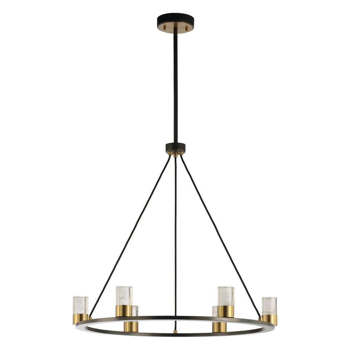 Perimost 31 Inch Alma 6-Light Black Modern Luxury Chandelier