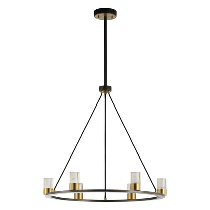 Perimost 31 Inch Alma 6-Light Black Modern Luxury Chandelier