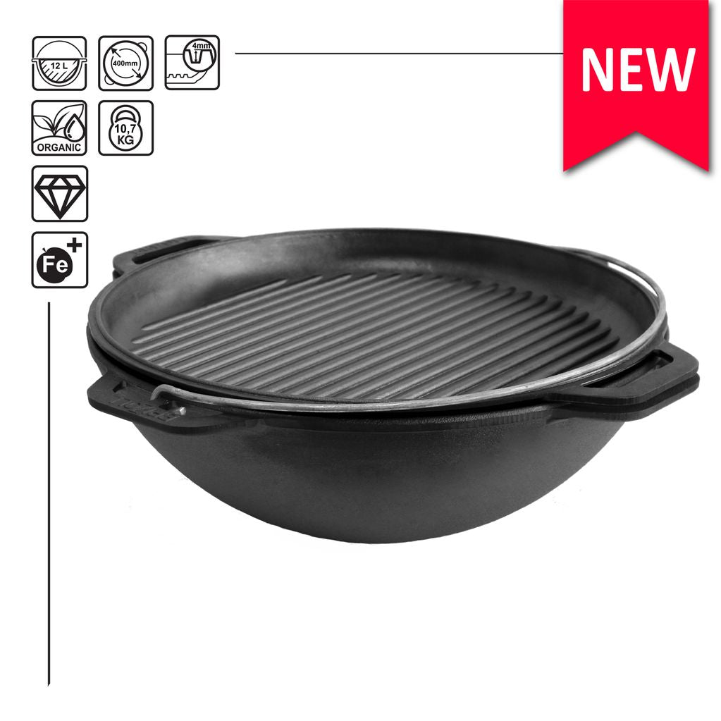 Buy 12,68 quart Asian Kazan Combo Cooker with a Frying Pan Lid and ...