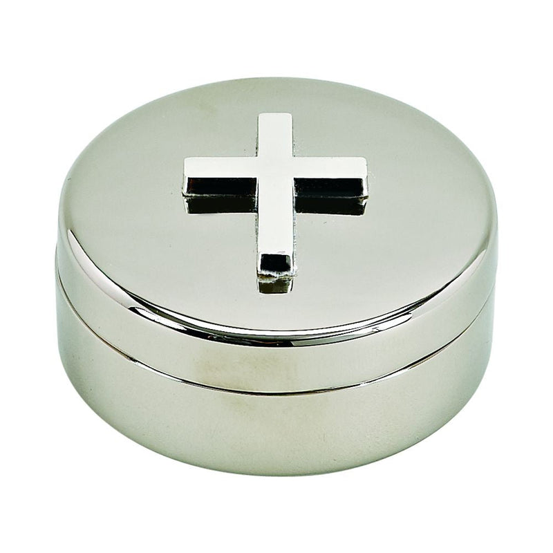 Round Covered Box With Cross On Lid