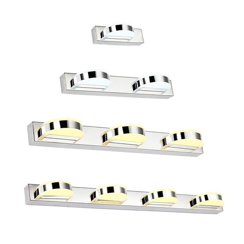 DecorBites™ Waterproof LED Vanity Mirror Light with Acrylic Lampshade - Chrome Sconce Lamp in Warm/White Light