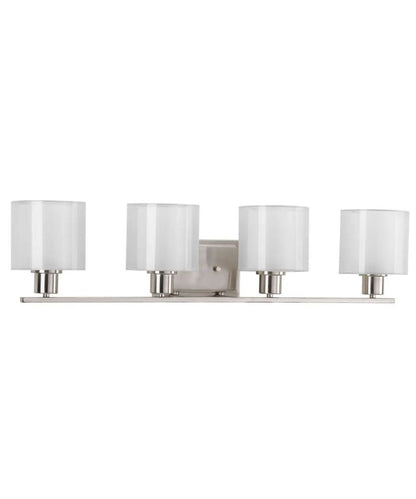 Invite 4-Light 33"w Bath Vanity Light Fixture Brushed Nickel Finish by Progress