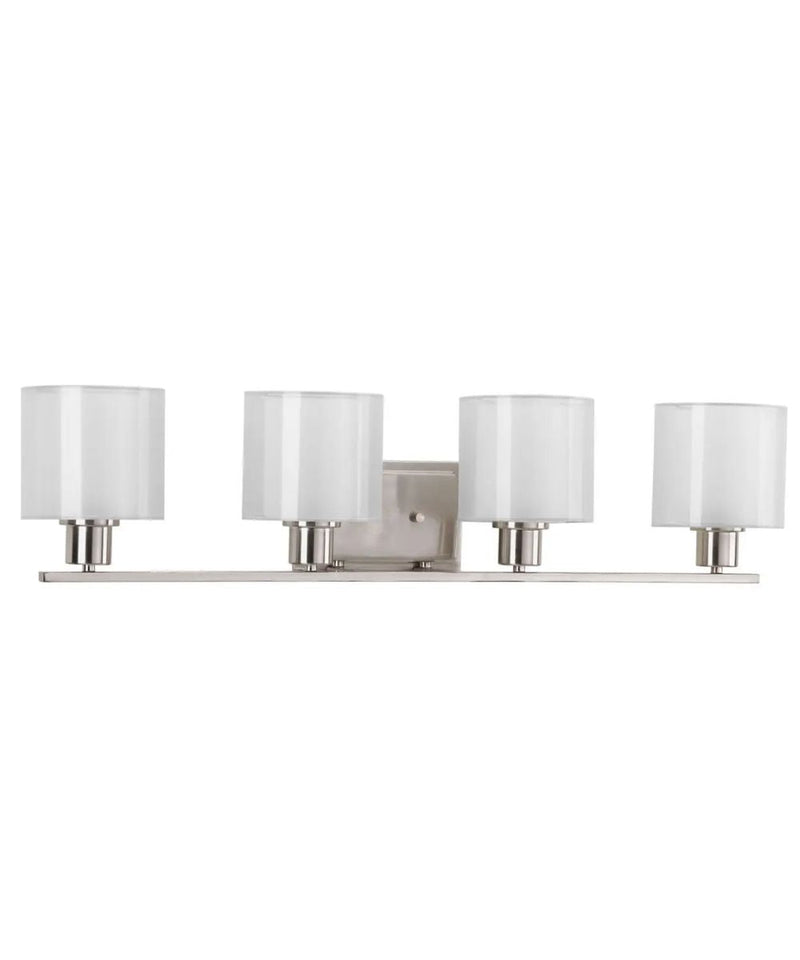 Invite 4-Light 33"w Bath Vanity Light Fixture Brushed Nickel Finish by Progress