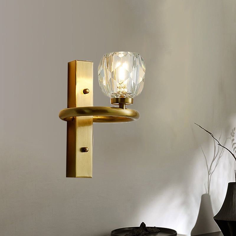 DecorBites™ Modern Gold Sphere Crystal Wall Lamp - Elegant Bedchamber Sconce Lighting