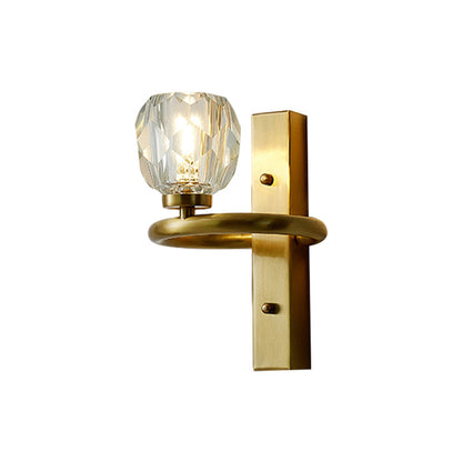DecorBites™ Modern Gold Sphere Crystal Wall Lamp - Elegant Bedchamber Sconce Lighting