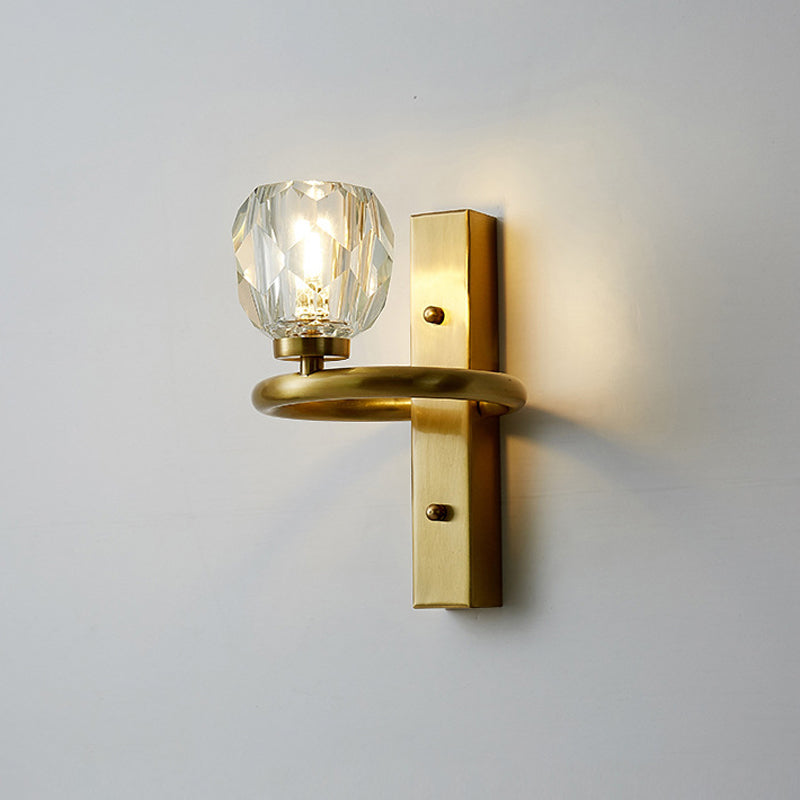 DecorBites™ Modern Gold Sphere Crystal Wall Lamp - Elegant Bedchamber Sconce Lighting