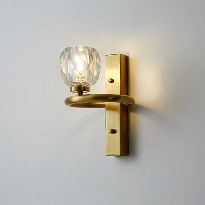 DecorBites™ Modern Gold Sphere Crystal Wall Lamp - Elegant Bedchamber Sconce Lighting