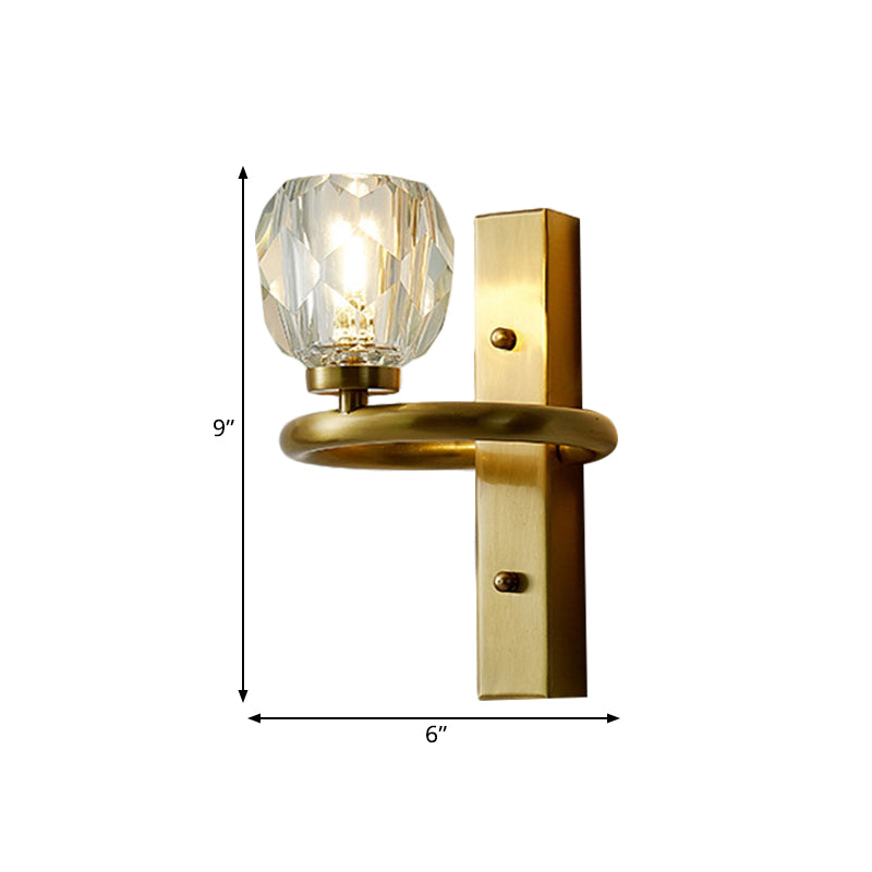 DecorBites™ Modern Gold Sphere Crystal Wall Lamp - Elegant Bedchamber Sconce Lighting