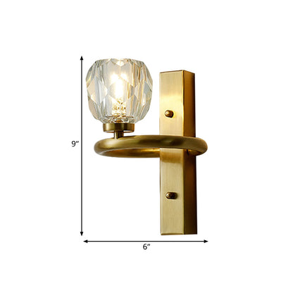 DecorBites™ Modern Gold Sphere Crystal Wall Lamp - Elegant Bedchamber Sconce Lighting