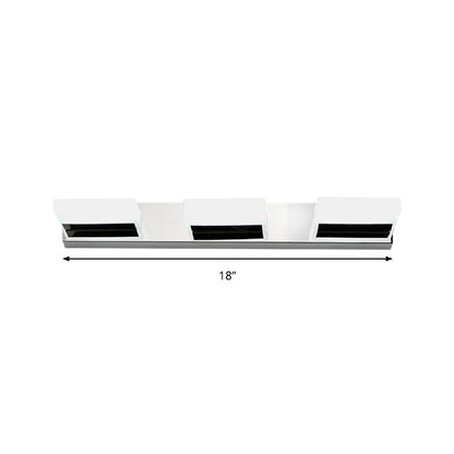 DecorBites™ Chrome Wall Sconce with Brick Acrylic Shade for Bathroom Vanity - Choose from 2/3/5 Warm White Lights