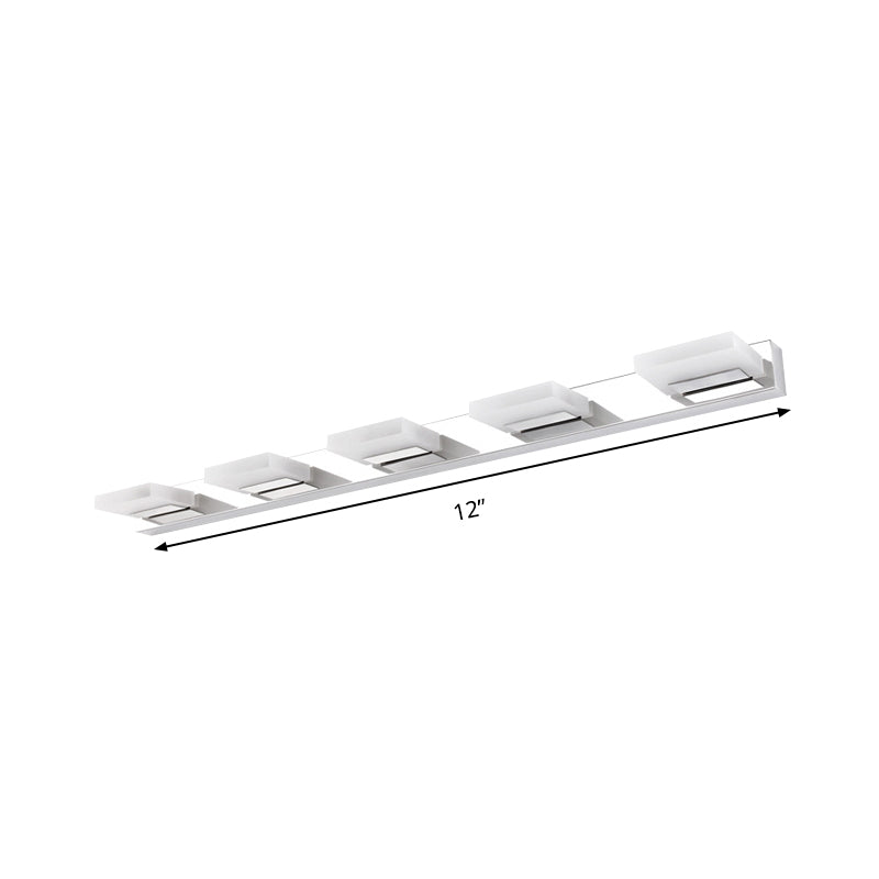 DecorBites™ Chrome Wall Sconce with Brick Acrylic Shade for Bathroom Vanity - Choose from 2/3/5 Warm White Lights