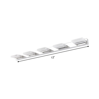 DecorBites™ Chrome Wall Sconce with Brick Acrylic Shade for Bathroom Vanity - Choose from 2/3/5 Warm White Lights