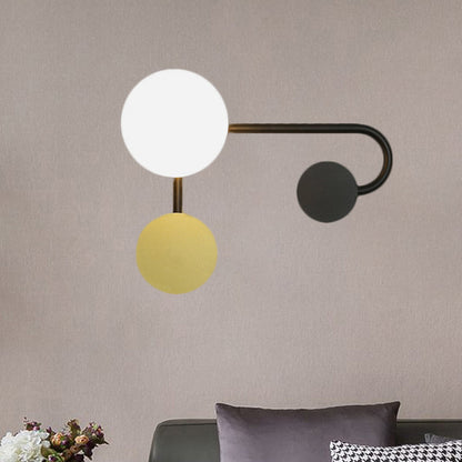 DecorBites™ Nordic Style PVC Round Wall Sconce Light - Black/Gold Wall Mounted Lamp