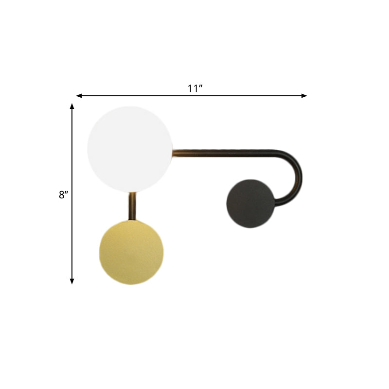 DecorBites™ Nordic Style PVC Round Wall Sconce Light - Black/Gold Wall Mounted Lamp