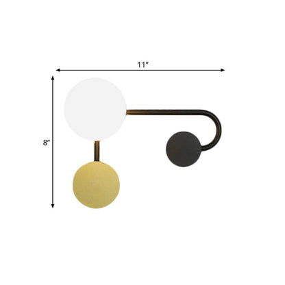 DecorBites™ Nordic Style PVC Round Wall Sconce Light - Black/Gold Wall Mounted Lamp