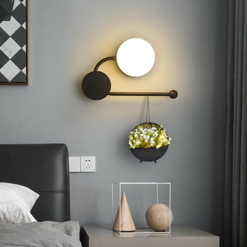 DecorBites™ Nordic Style PVC Round Wall Sconce Light - Black/Gold Wall Mounted Lamp