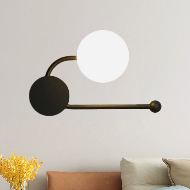 DecorBites™ Nordic Style PVC Round Wall Sconce Light - Black/Gold Wall Mounted Lamp
