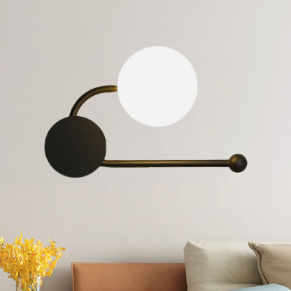 DecorBites™ Nordic Style PVC Round Wall Sconce Light - Black/Gold Wall Mounted Lamp