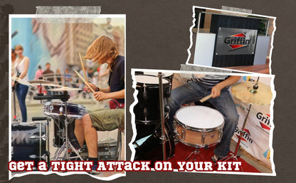 Piccolo Snare Drum 13" x 3.5" by GRIFFIN | 100% Poplar Wood Shell with Zebra Wood Finish & Coated Drum Head | Professional Marching Drummers Percussion Instrument with Bright Tone & Brilliant Attack