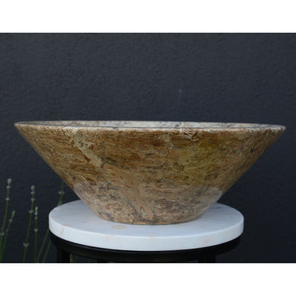 Handmade Valencia Travertine Conical Sink