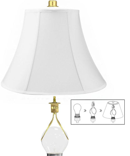 6x12x9.5" CLIP-ON FITTER White Shantung Bell Lampshade