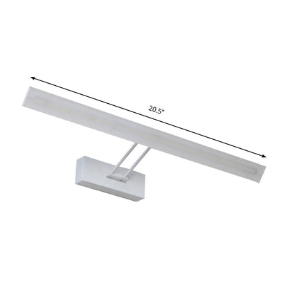 DecorBites™ Modern Rectangular Wall Light - Black/White - 16.5"/20.5" W LED Acrylic Vanity Lighting - Warm/White for Bathroom