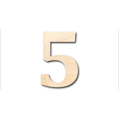 Unfinished Wood Cambria Number 5 Shape - Craft - up to 46" DIY