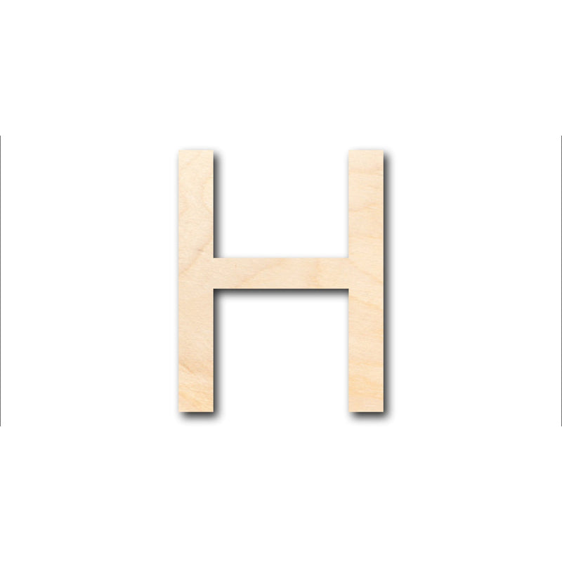 Unfinished Wood Arial Letter H Shape - Craft - up to 46" DIY