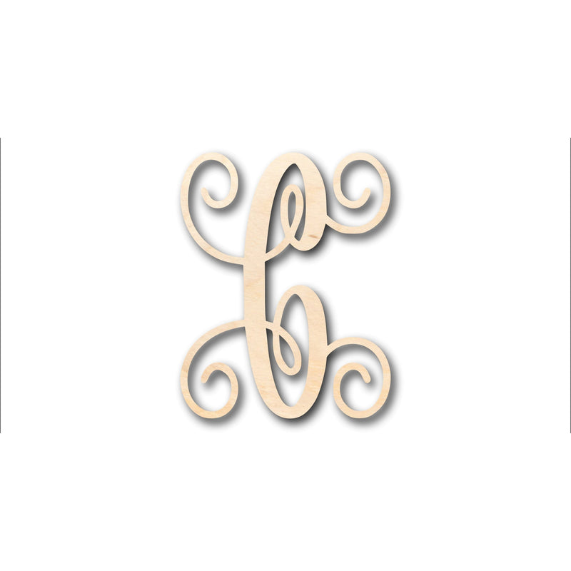 Unfinished Wood Monogram C Shape - Craft - up to 46" DIY