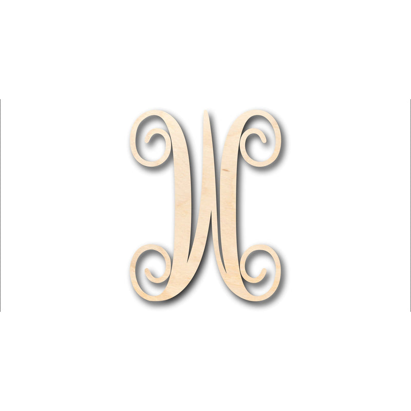 Unfinished Wood Monogram W Shape - Craft - up to 46" DIY