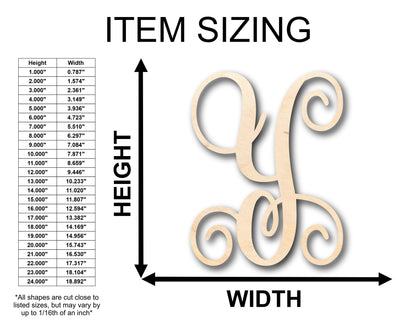 Unfinished Wood Monogram Y Shape - Craft - up to 46" DIY