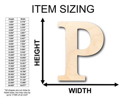 Unfinished Wood Bold Rho Shape - Craft - up to 46" DIY