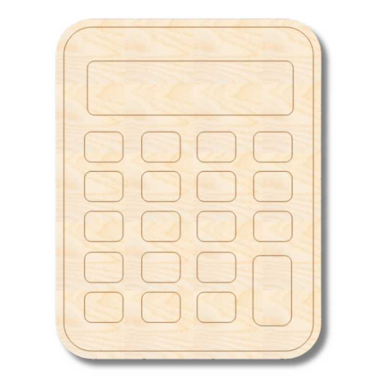Unfinished Wood Etched Calculator Shape | Paint By Line Crafts | up to 30" DIY
