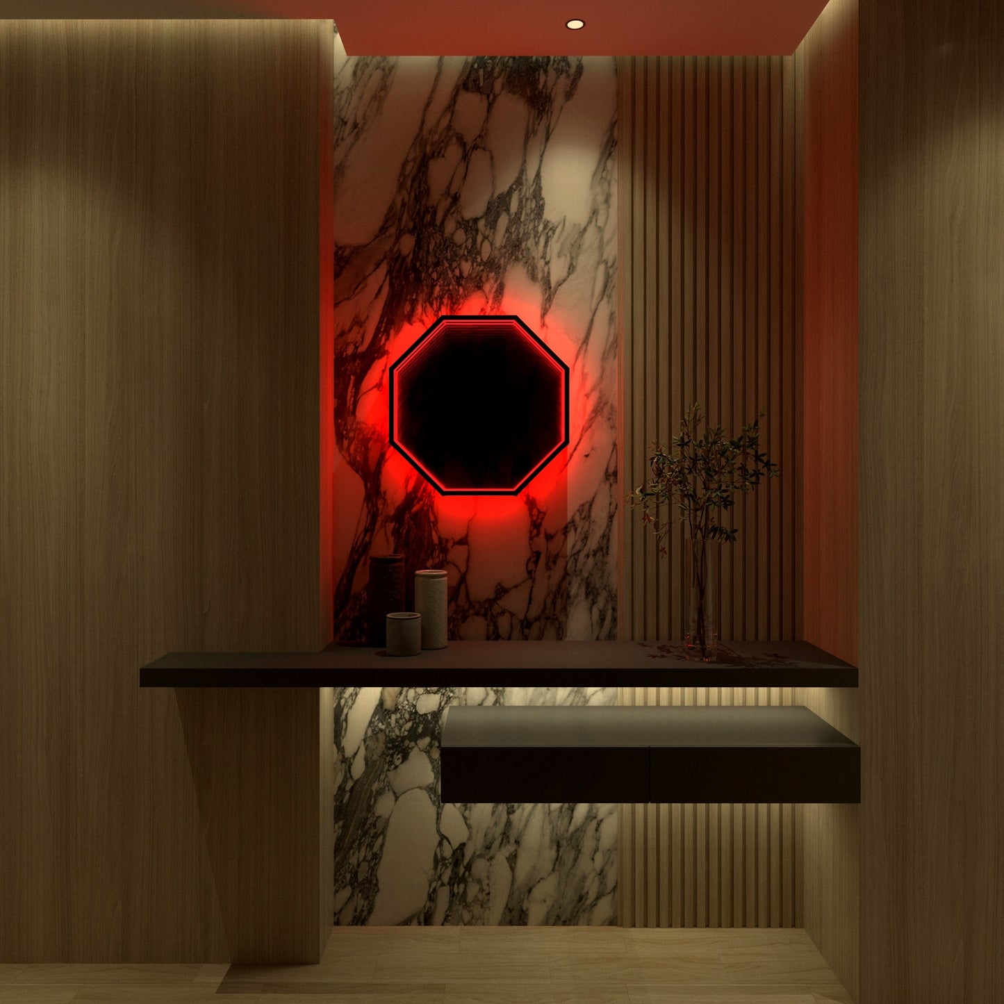 3D Octagon Mirror Light