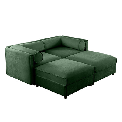 Contemporary Elegant Sofa With Storage And Ottoman