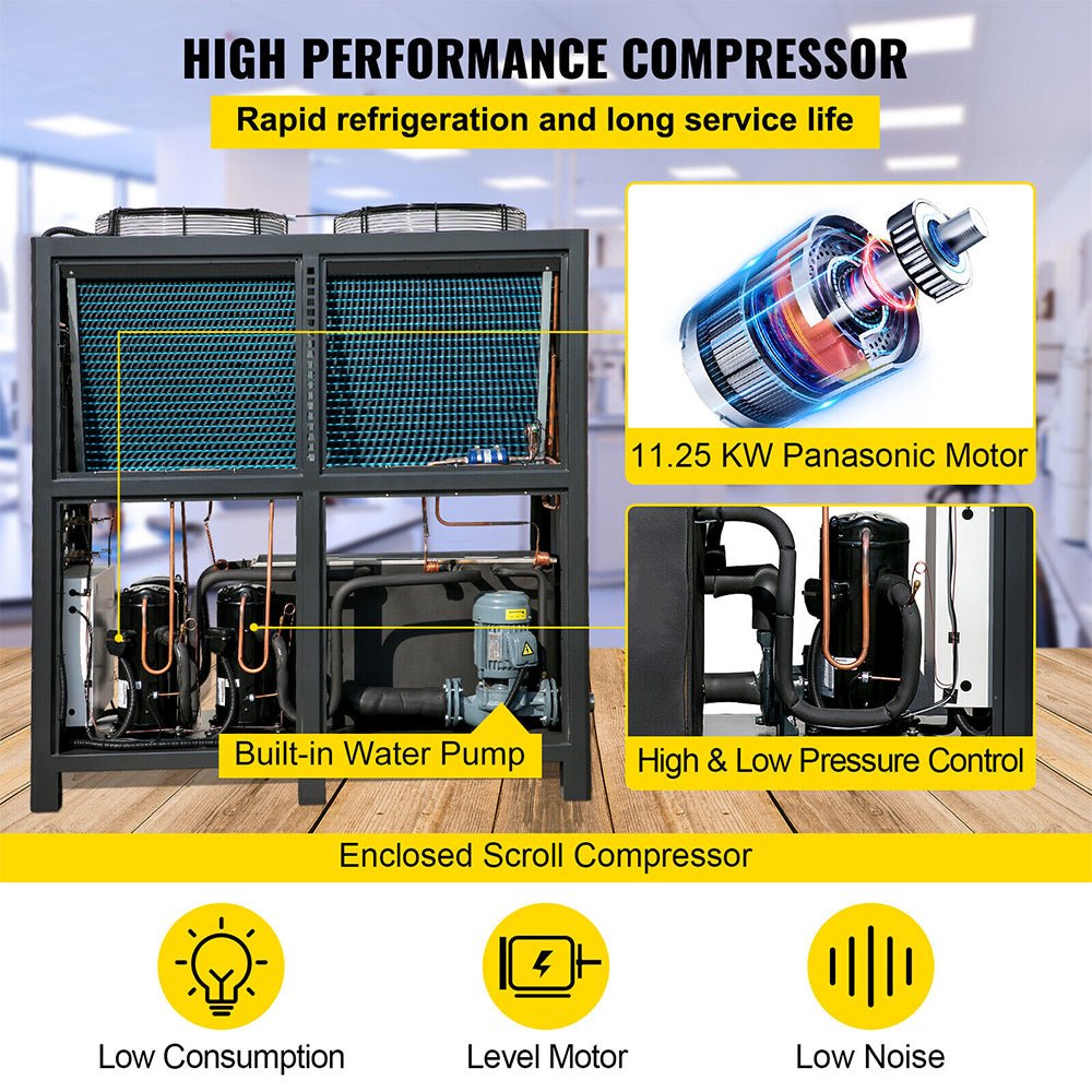 Smart Air-Cooled SS Industrial Water Chiller With LCD Display (SAK26458)